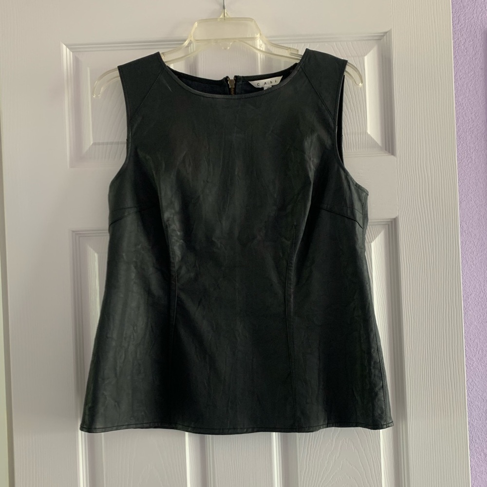 Cabi faux leather top